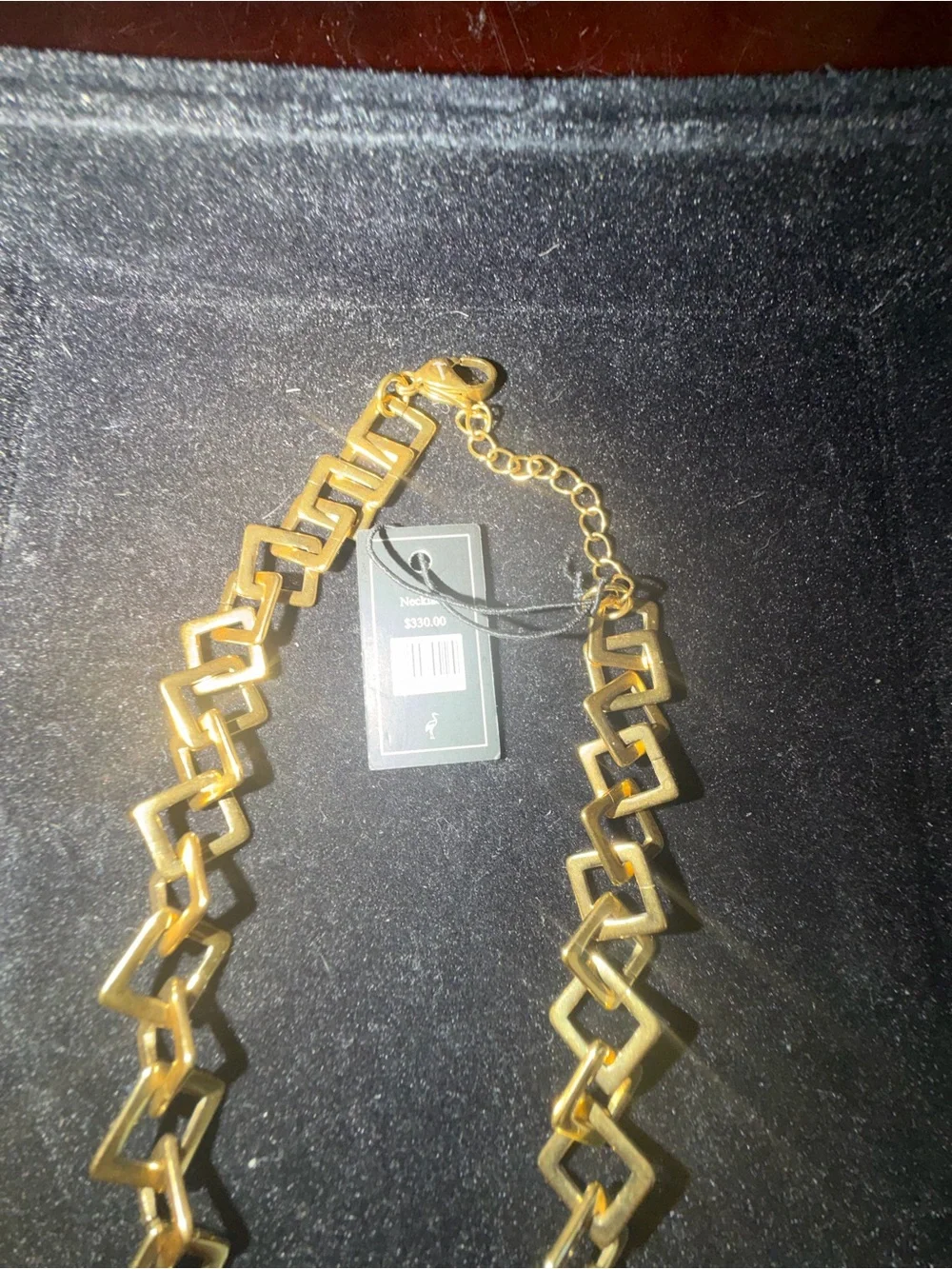 Gold Geometric Link Necklace -Designer Talidara